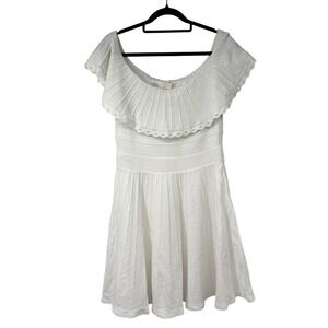 Ted Baker London White Ruffle Off Shoulder Fit & Flare Dress US Sz 12